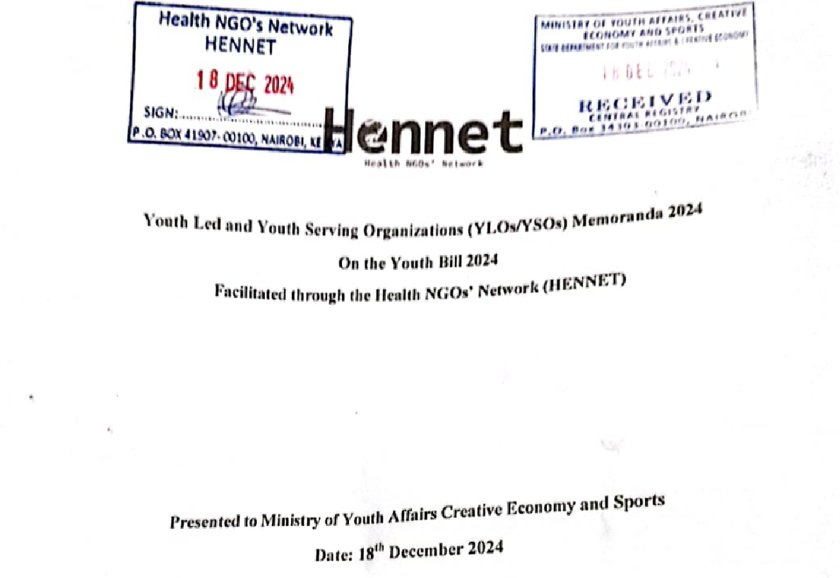 Youth Led and Youth Serving Organizations Memoranda on the Youth Bill 2024
